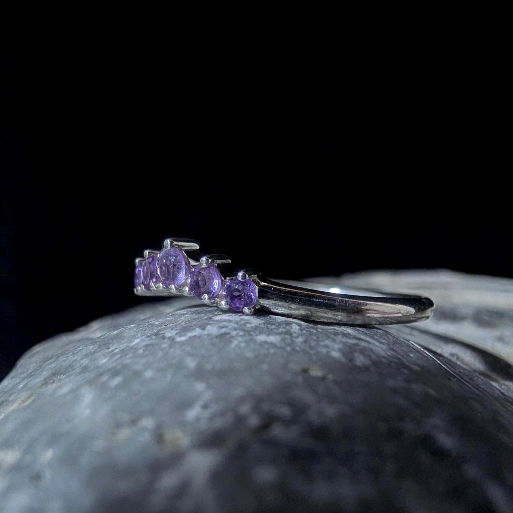 Amethyst stacking ring | 925 sterling silver