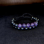 Amethyst hematite double row bracelet