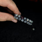 Labradorite with red glass bead double row bracelet