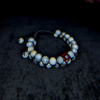 Labradorite with red glass bead double row bracelet