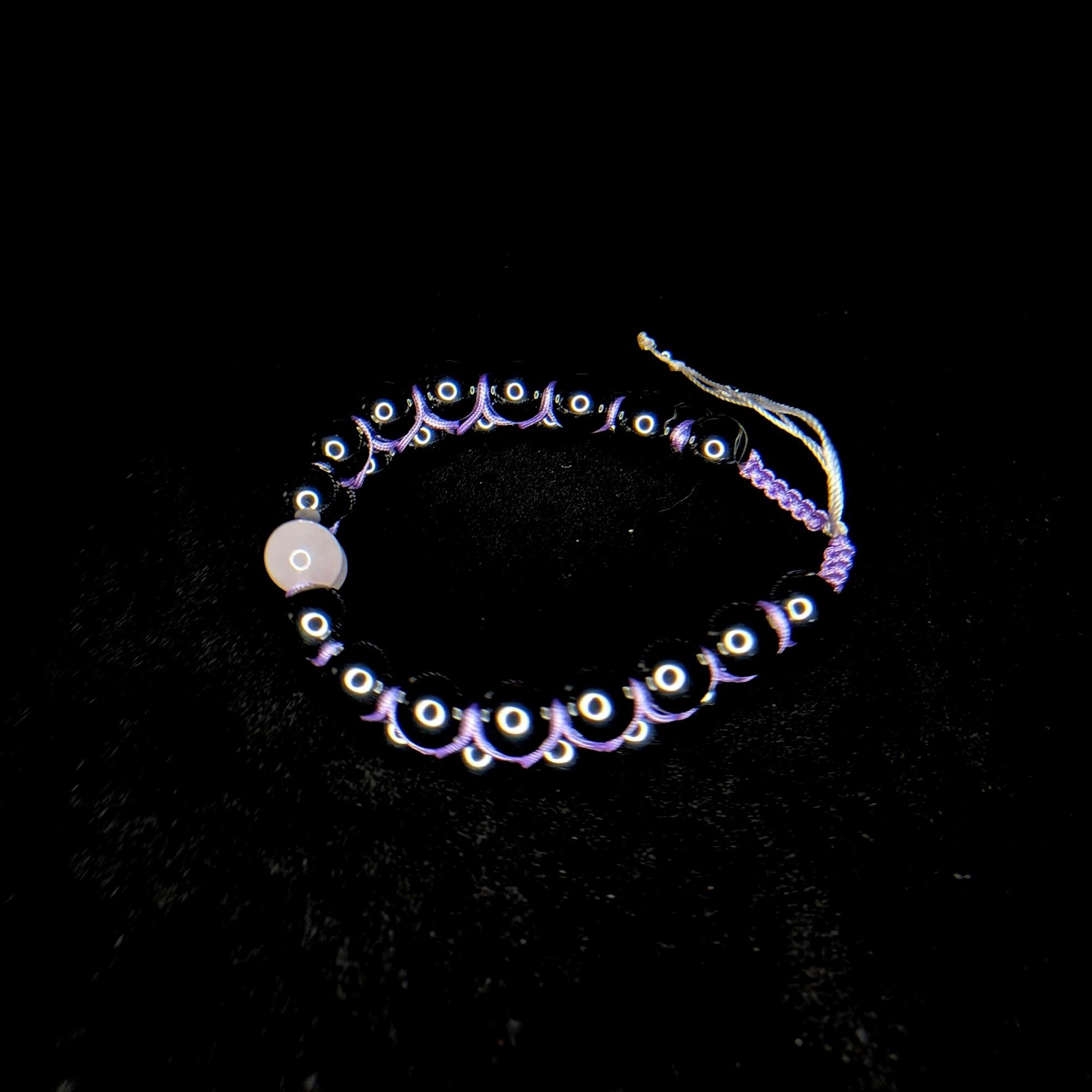 Rose quartz and hematite double row bracelet