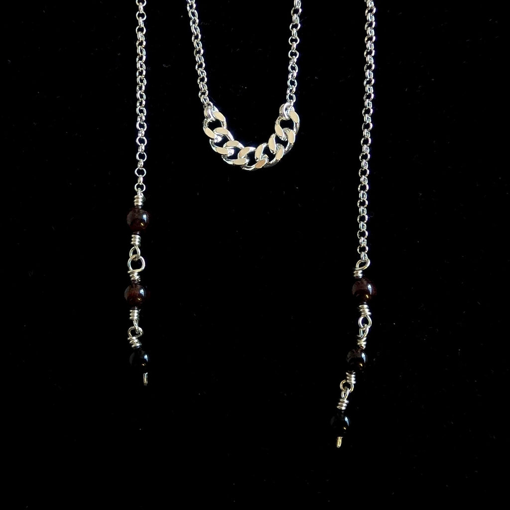 Convertible garnet face chain choker | 2-in-1 face adornment