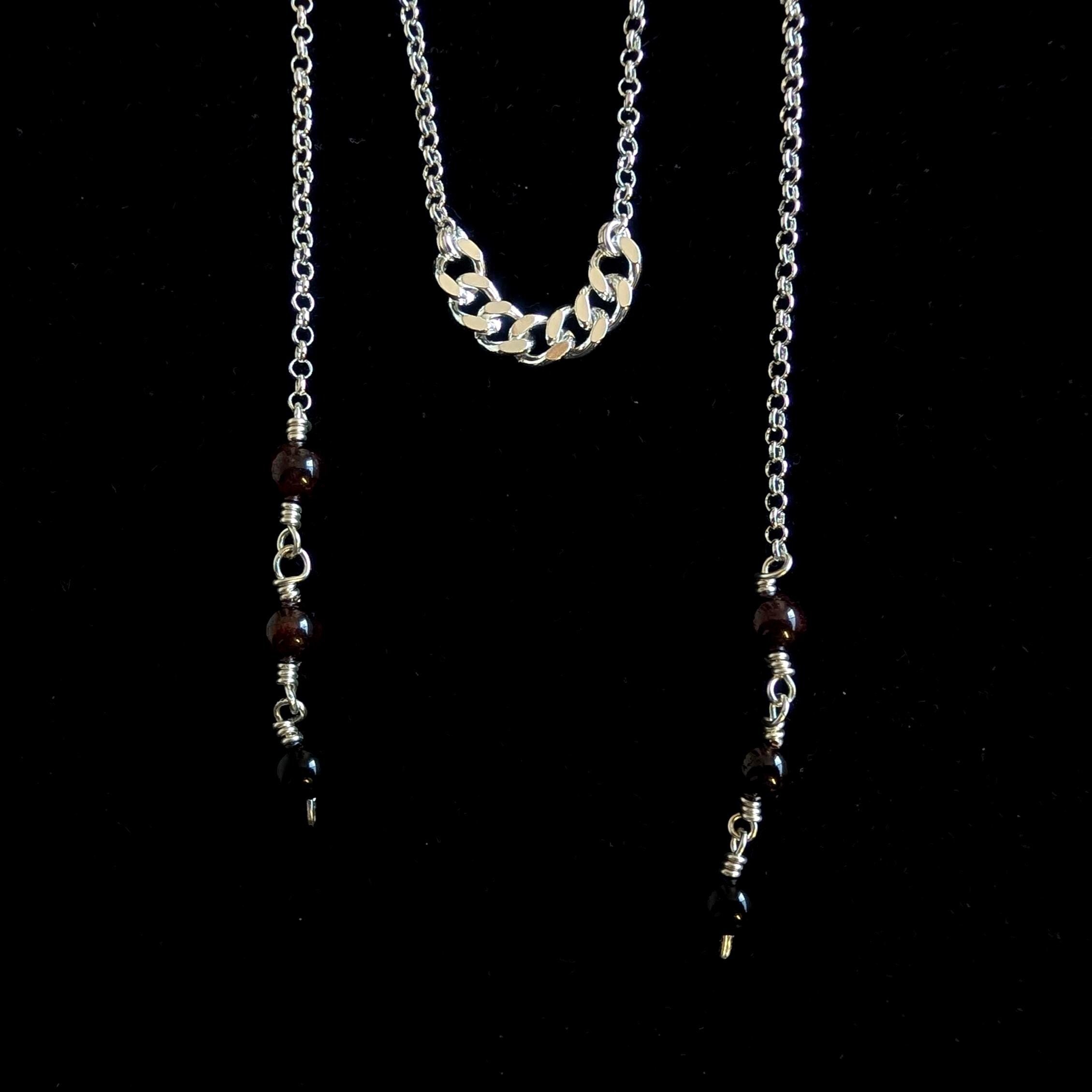 Convertible garnet face chain choker | 2-in-1 face adornment