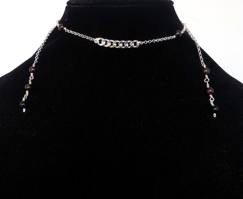 Convertible garnet face chain choker | 2-in-1 face adornment