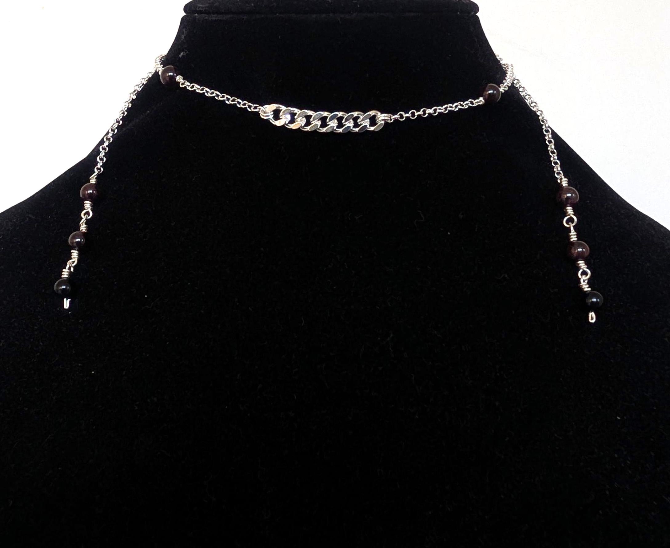 Convertible garnet face chain choker | 2-in-1 face adornment