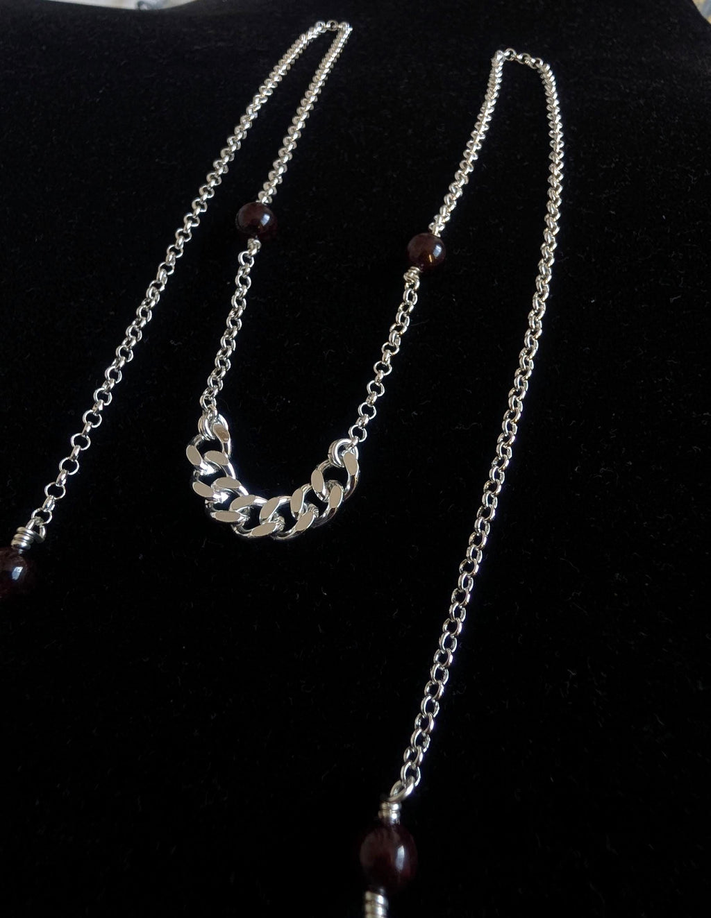 Convertible garnet face chain choker | 2-in-1 face adornment