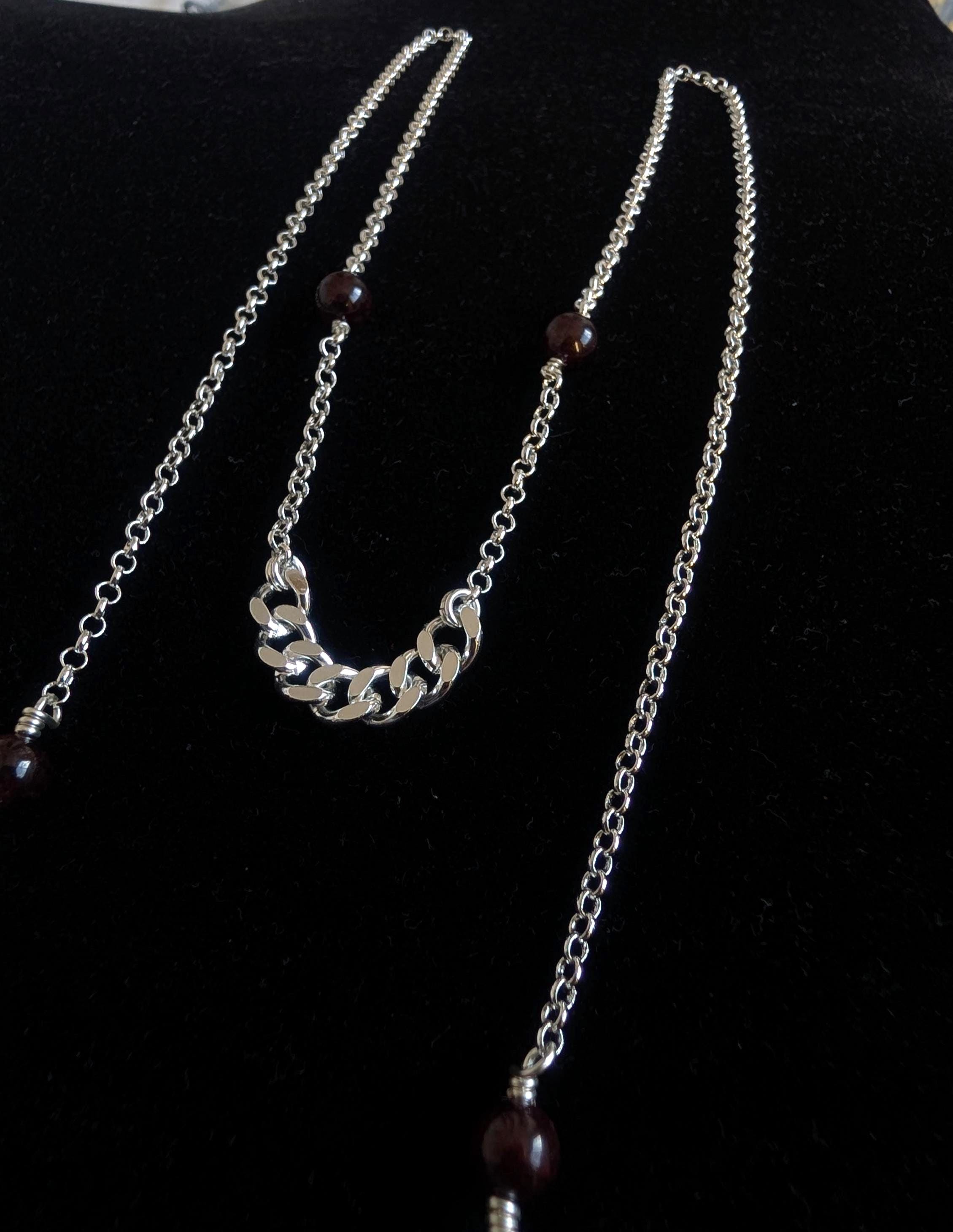 Convertible garnet face chain choker | 2-in-1 face adornment