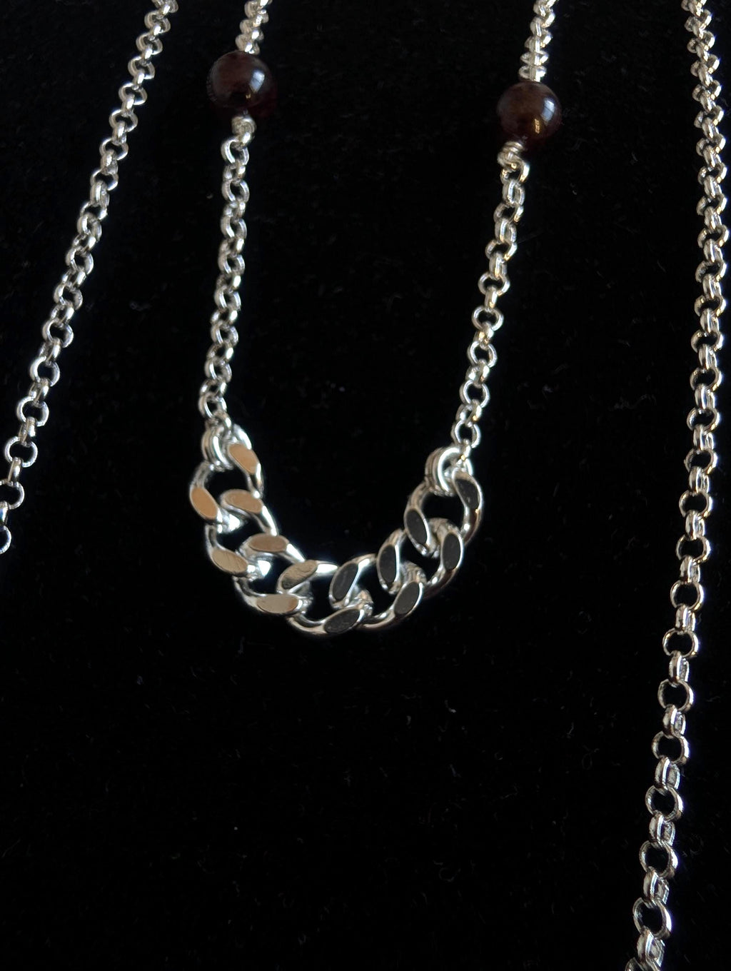 Convertible garnet face chain choker | 2-in-1 face adornment