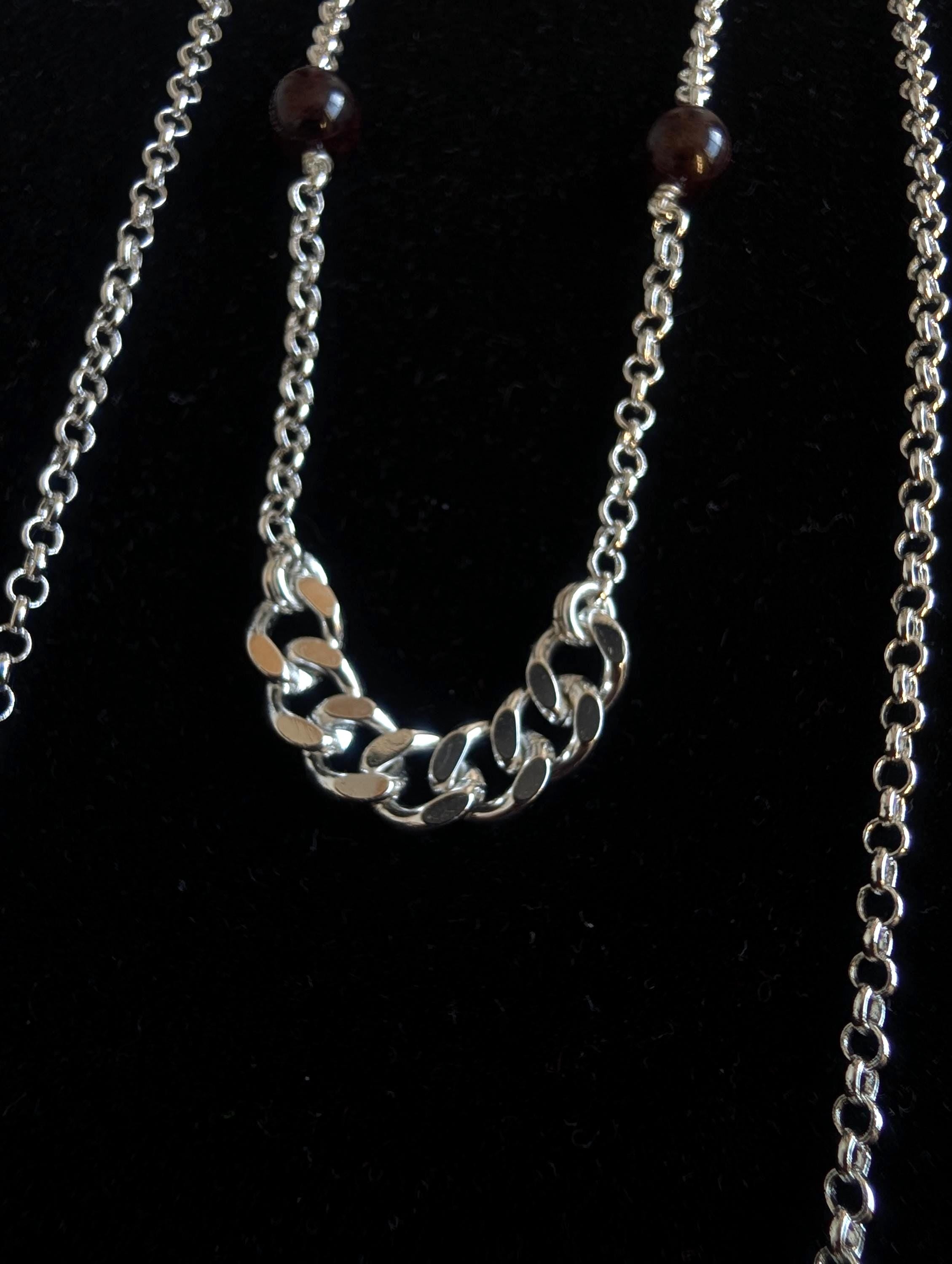 Convertible garnet face chain choker | 2-in-1 face adornment