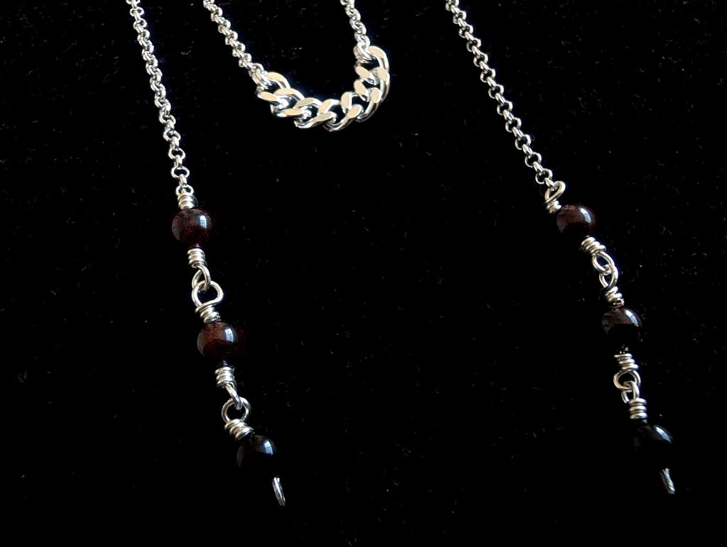 Convertible garnet face chain choker | 2-in-1 face adornment