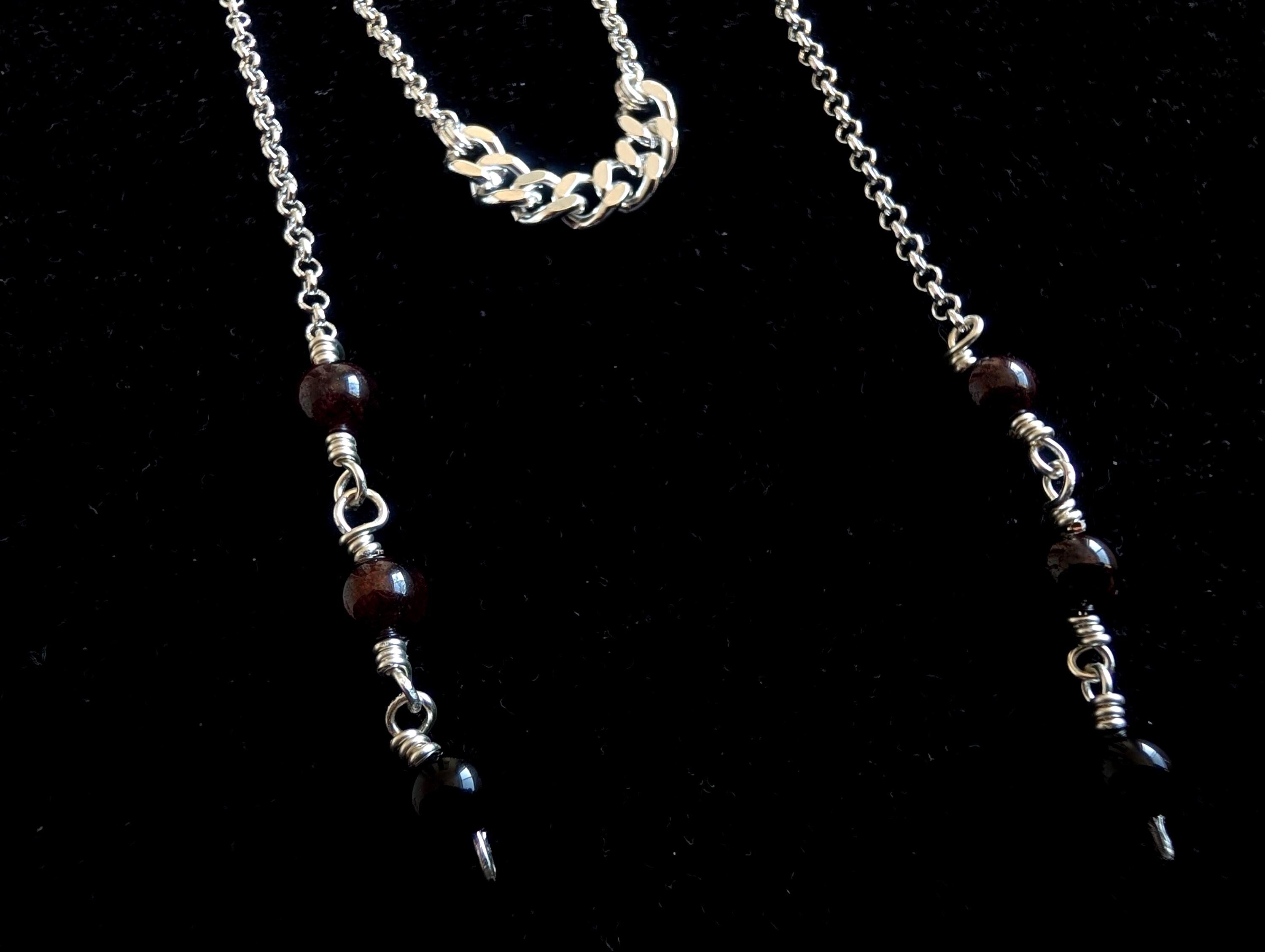 Convertible garnet face chain choker | 2-in-1 face adornment