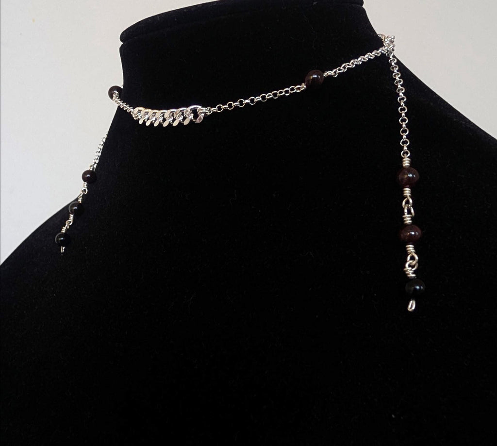 Convertible garnet face chain choker | 2-in-1 face adornment
