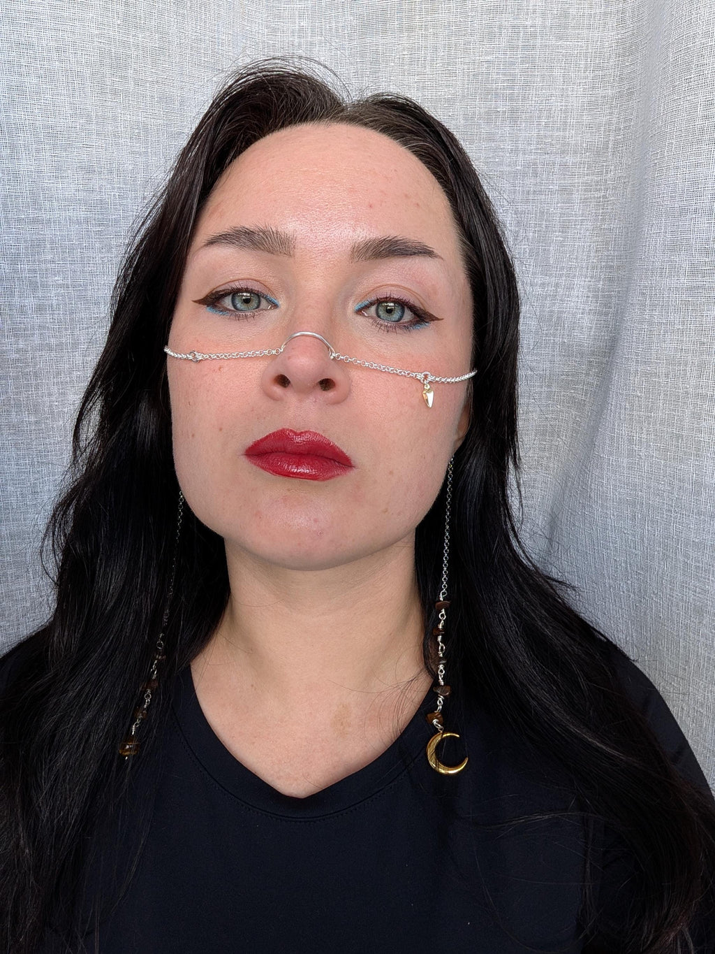 Celestial tiger eye face chain