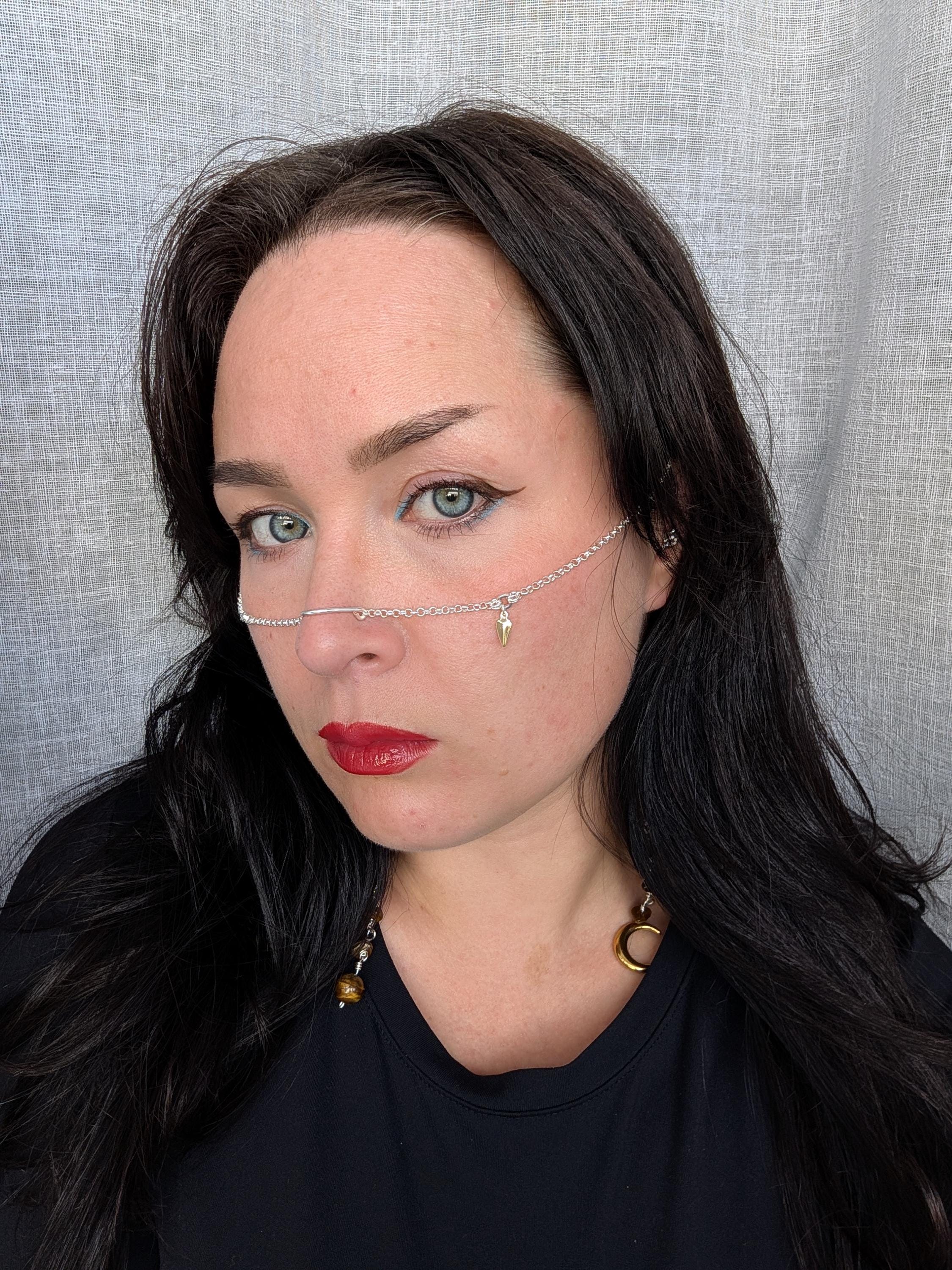 Celestial tiger eye face chain