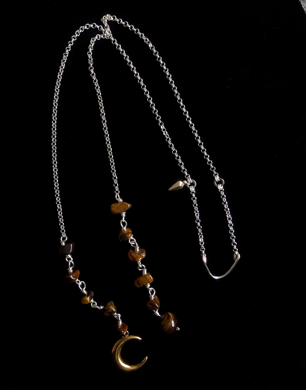 Celestial tiger eye face chain