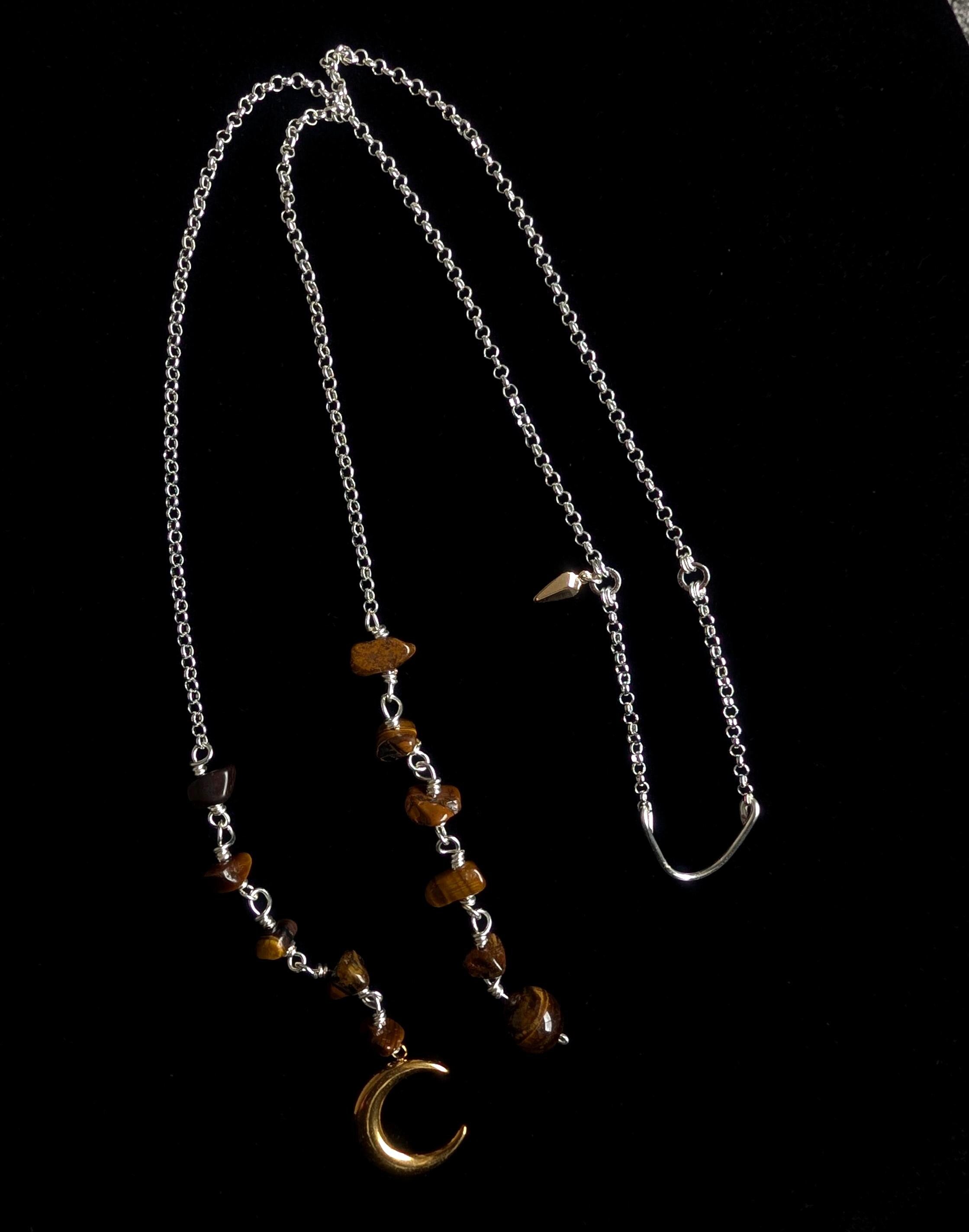 Celestial tiger eye face chain