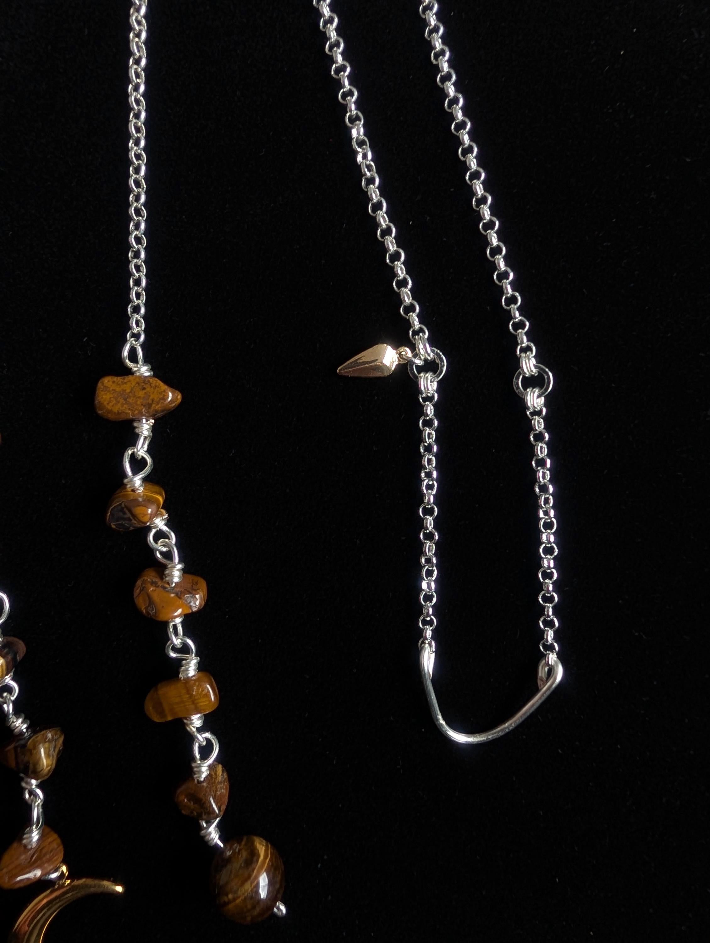 Celestial tiger eye face chain