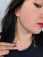 Celestial tiger eye face chain