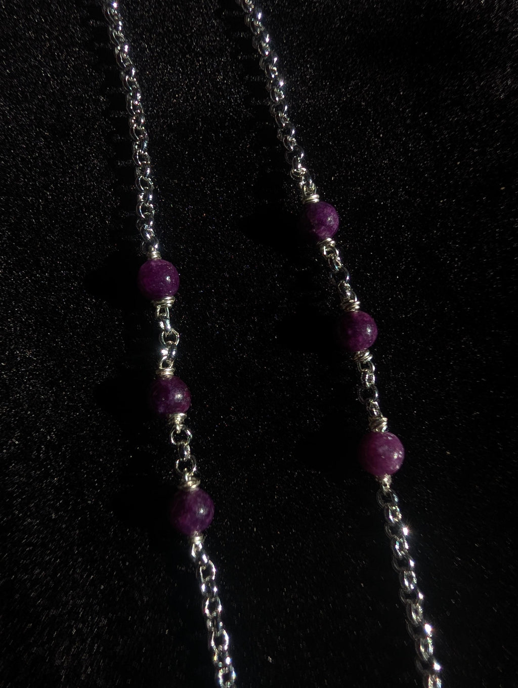 Lepidolite sodalite face chain