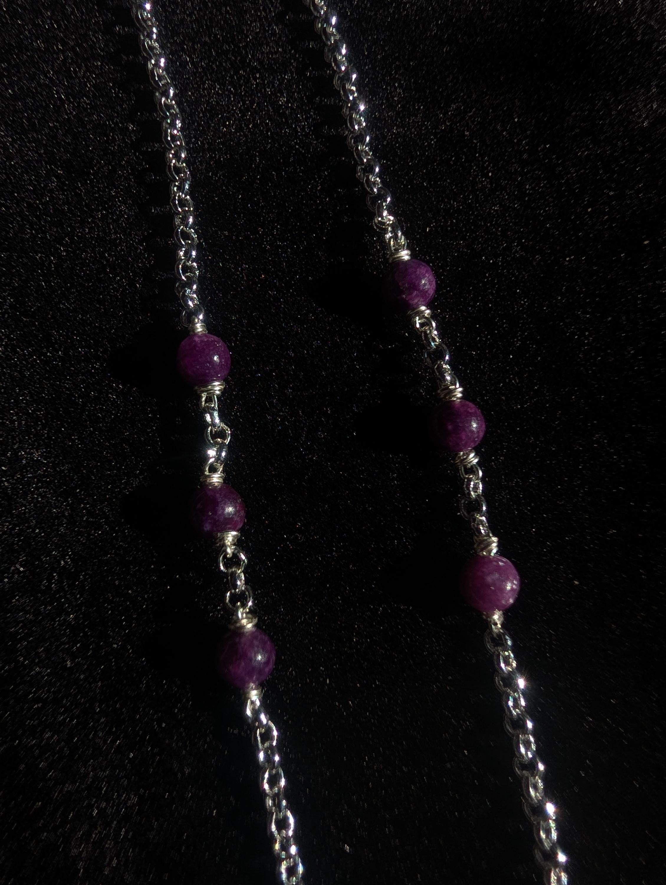 Lepidolite sodalite face chain
