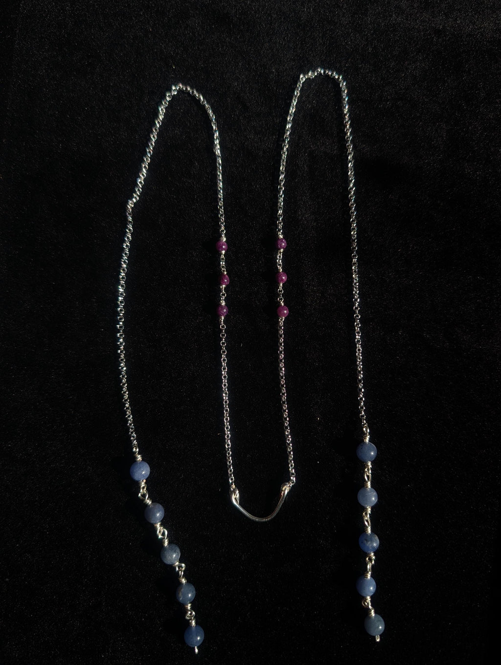 Lepidolite sodalite face chain