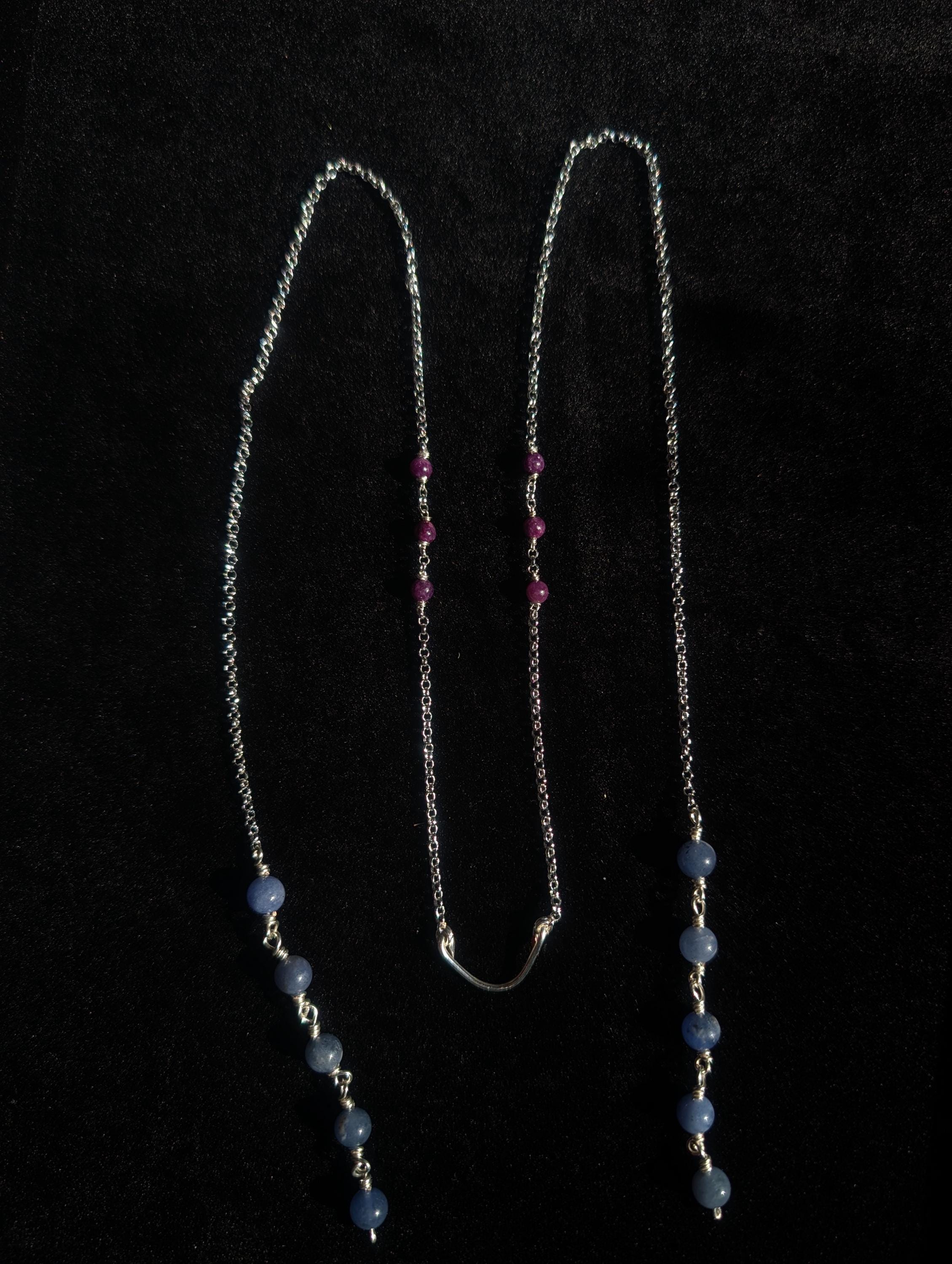 Lepidolite sodalite face chain