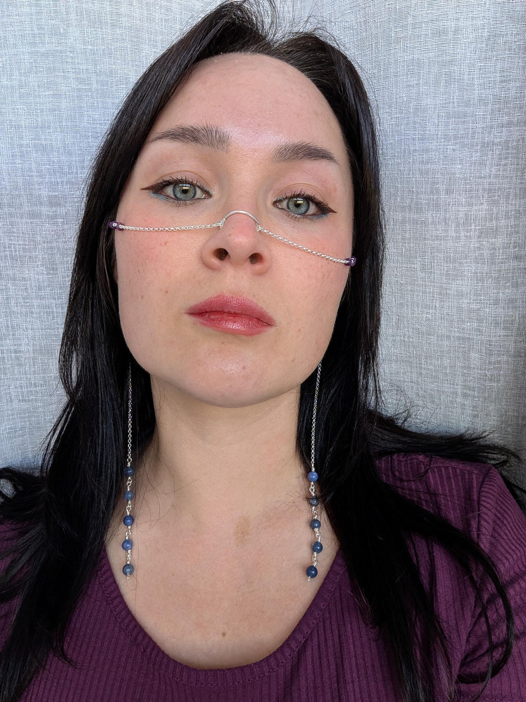 Lepidolite sodalite face chain