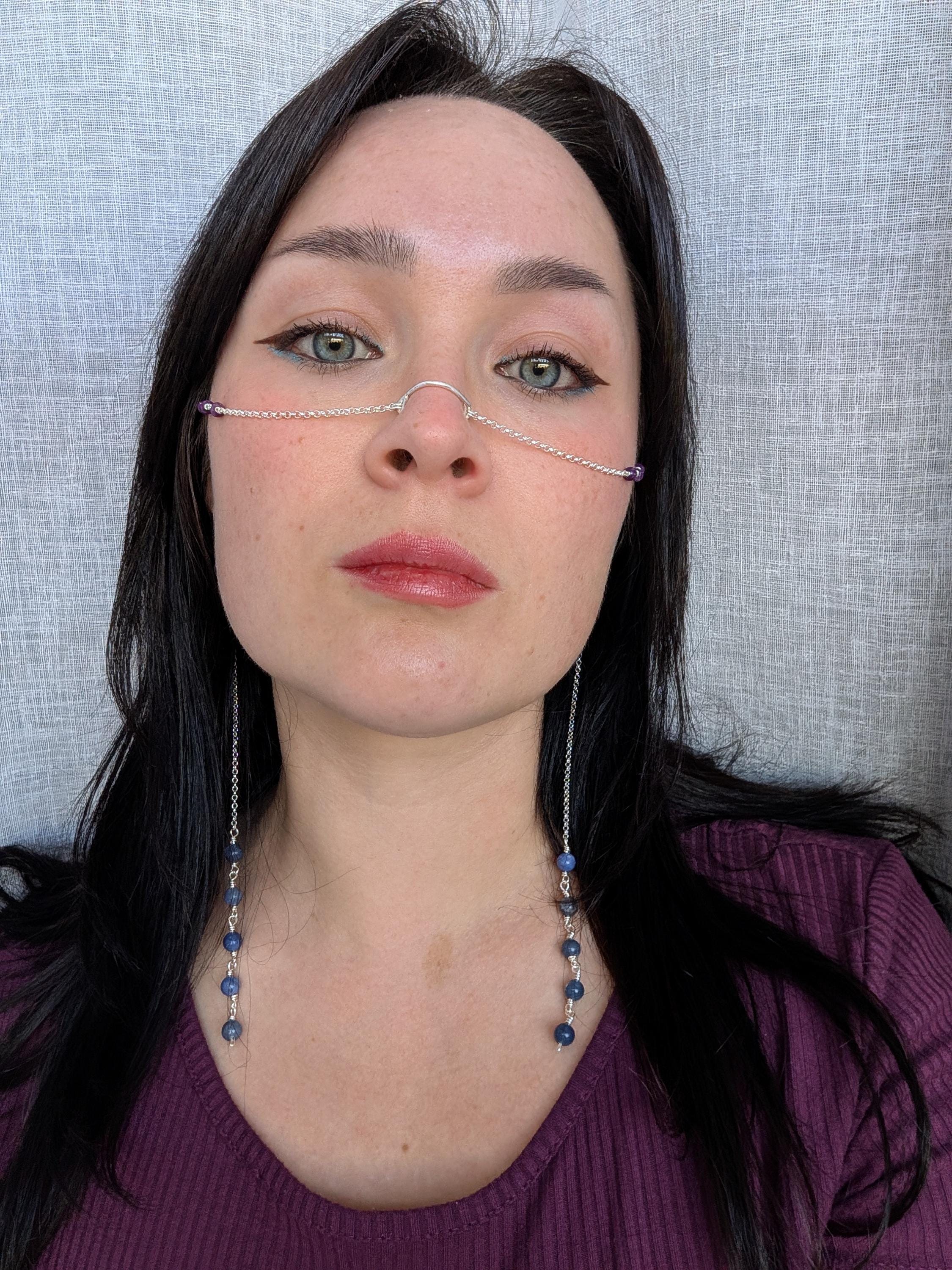 Lepidolite sodalite face chain