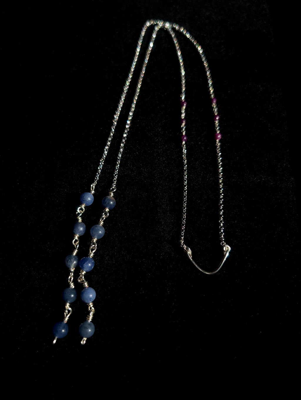 Lepidolite sodalite face chain