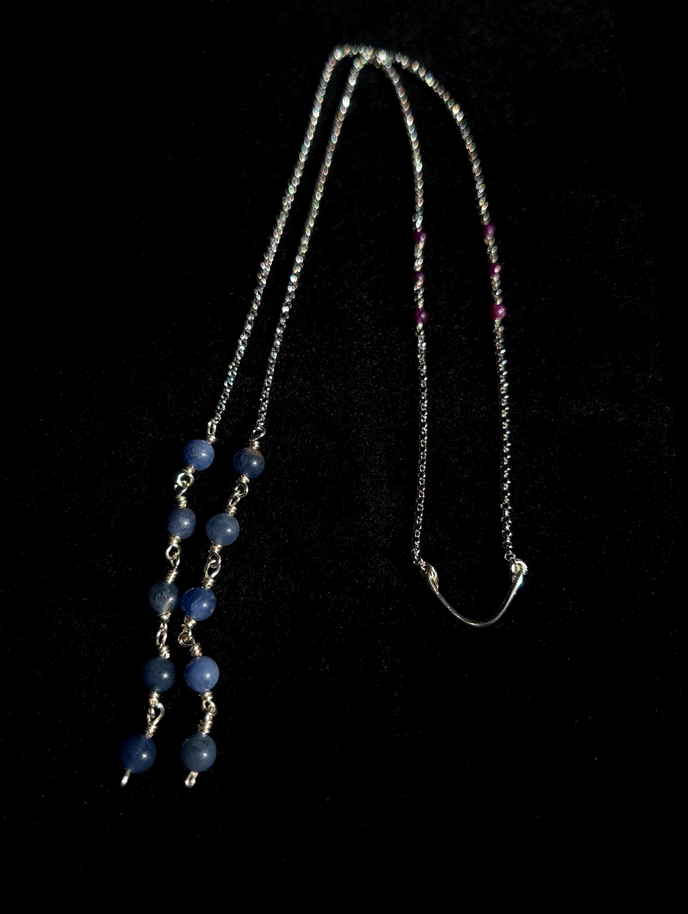 Lepidolite sodalite face chain