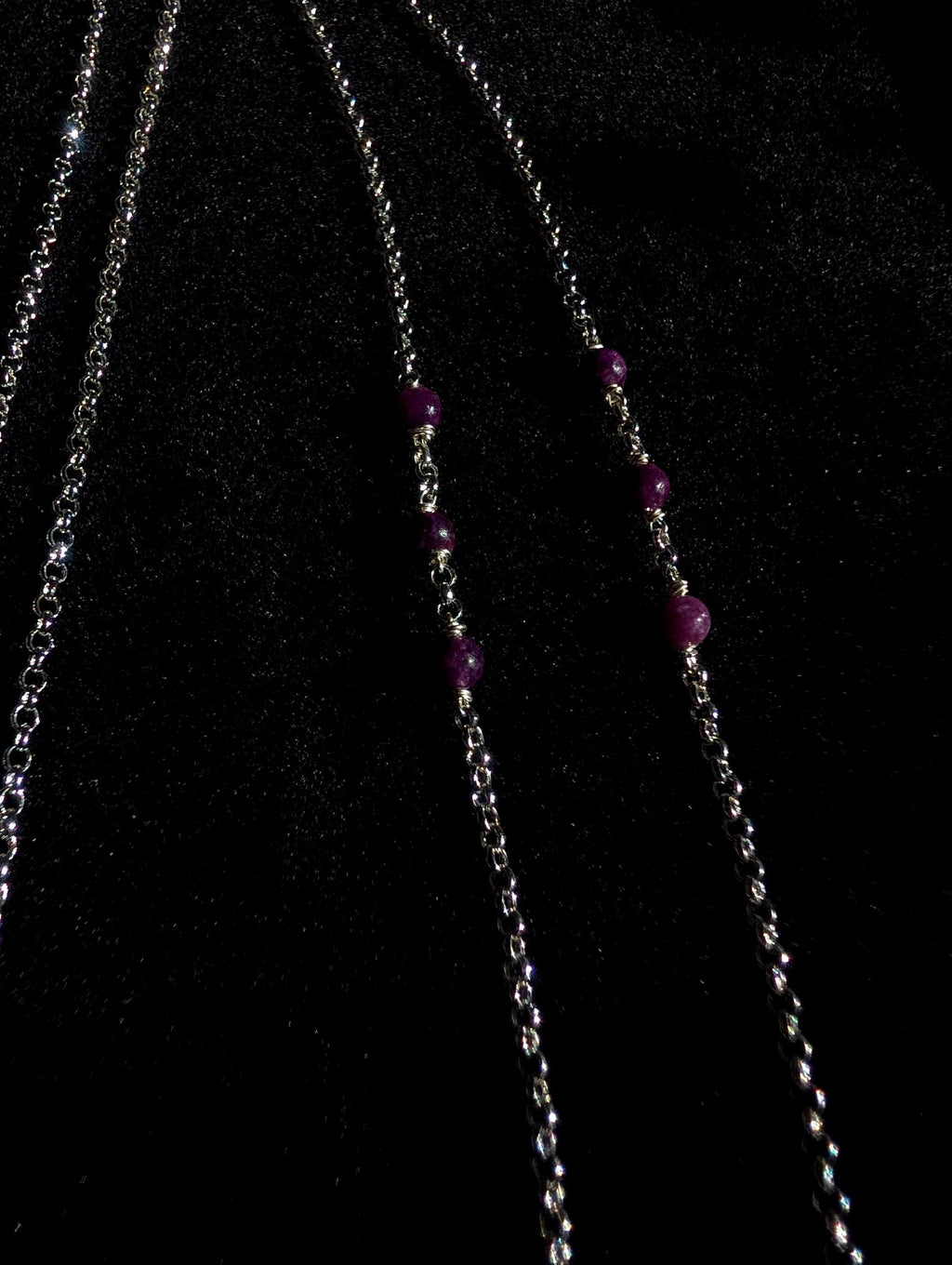 Lepidolite sodalite face chain