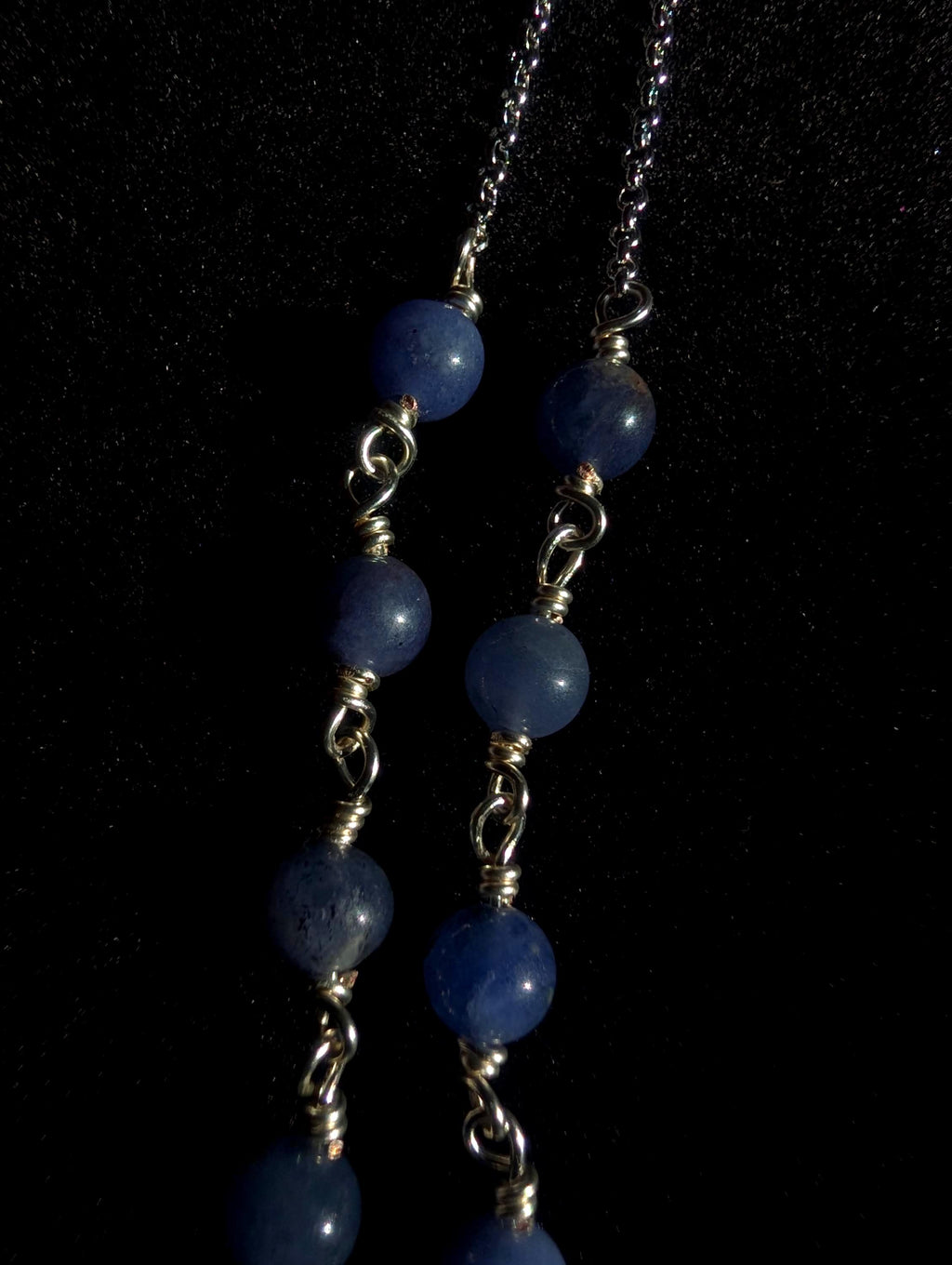 Lepidolite sodalite face chain