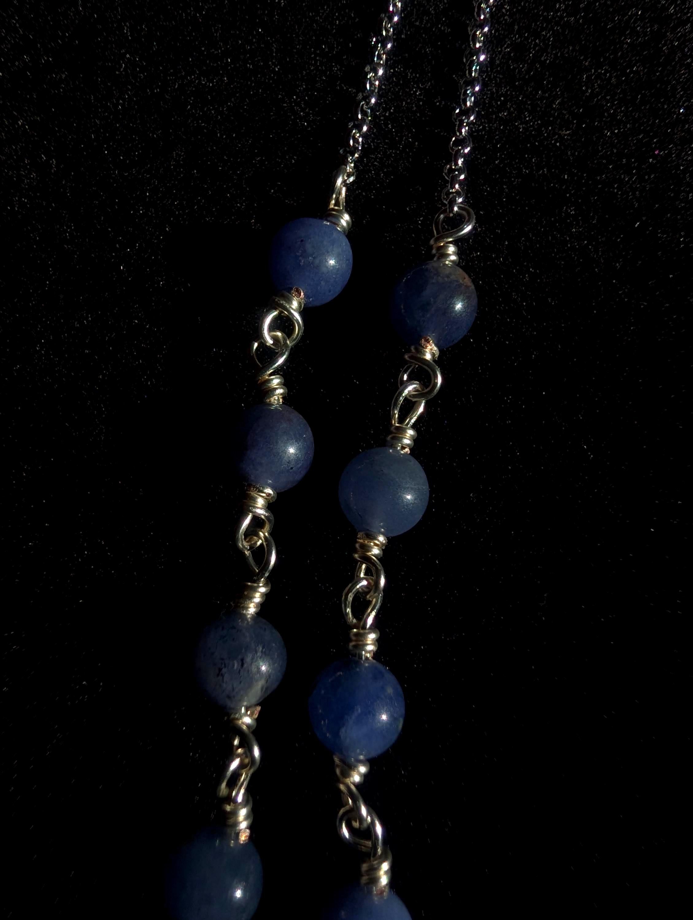 Lepidolite sodalite face chain