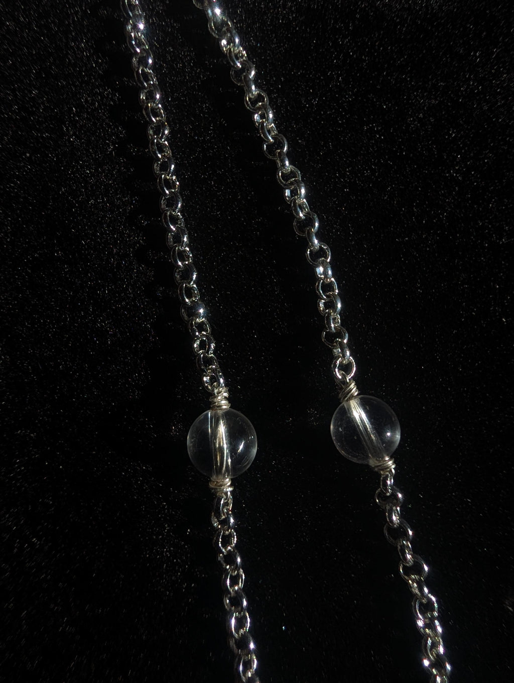 Protective clear quartz face chain