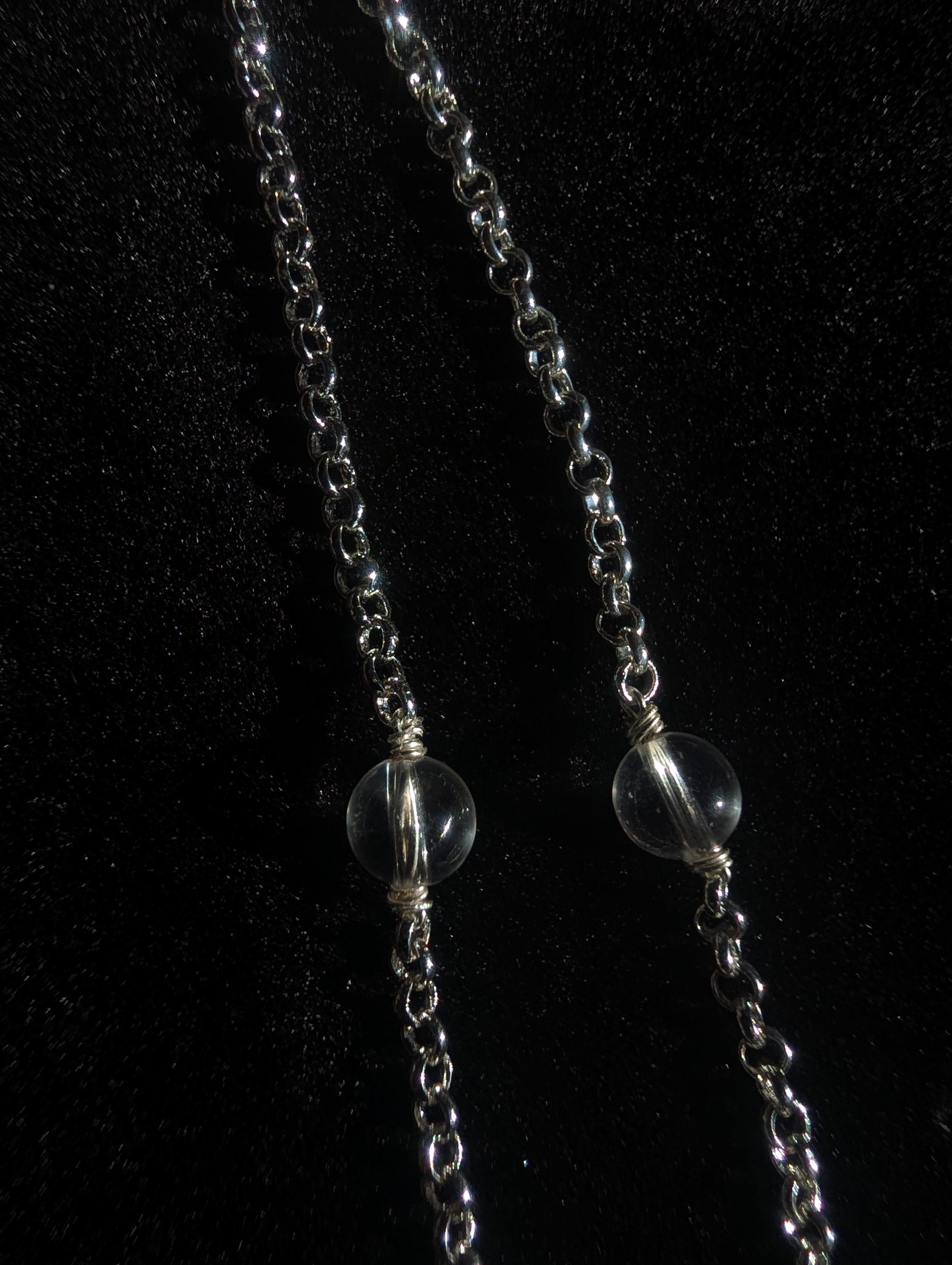 Protective clear quartz face chain