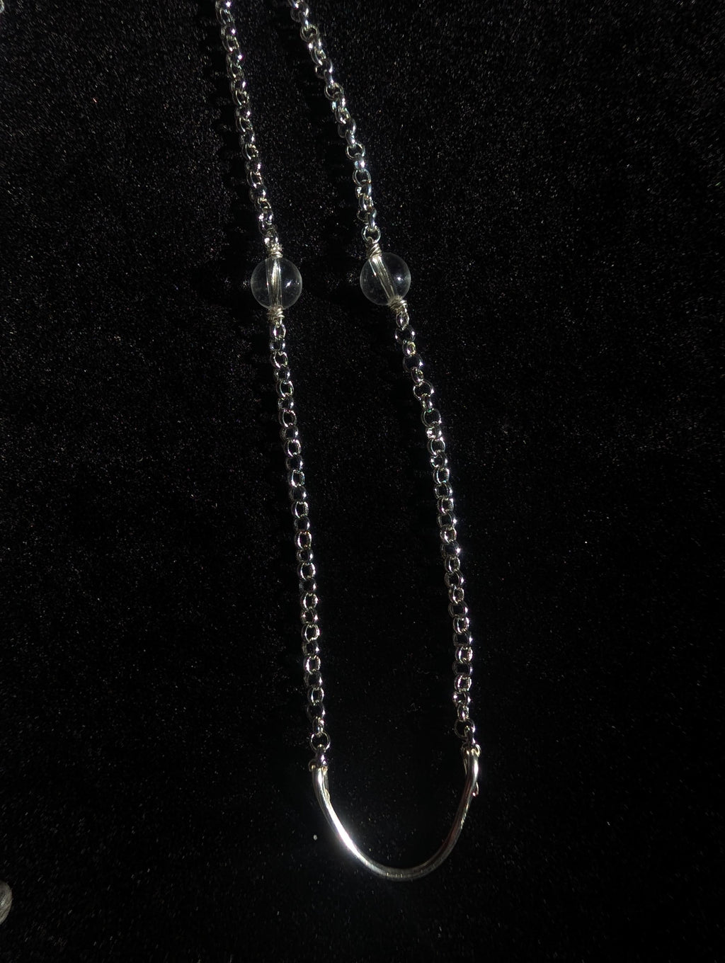 Protective clear quartz face chain