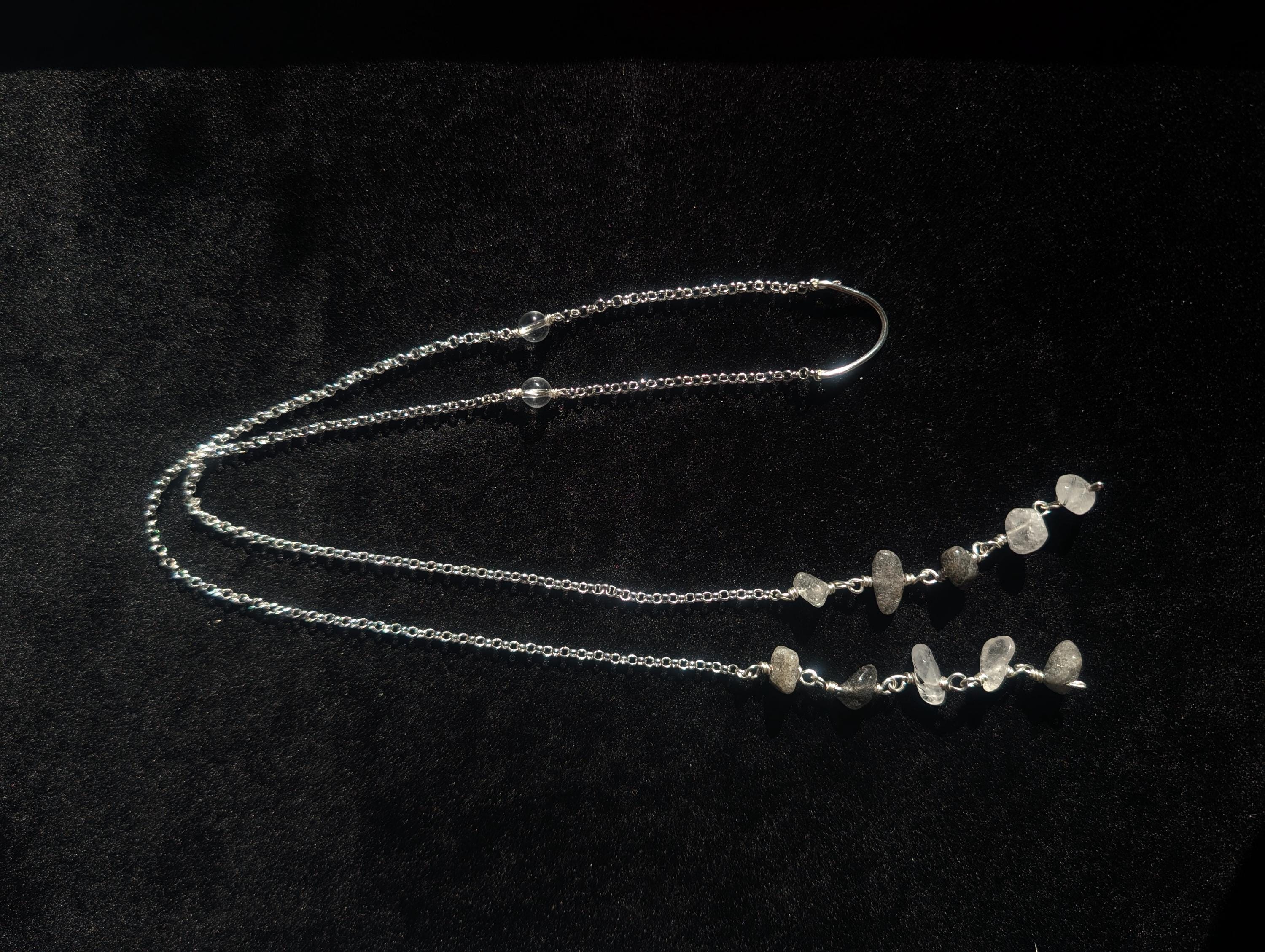 Protective clear quartz face chain