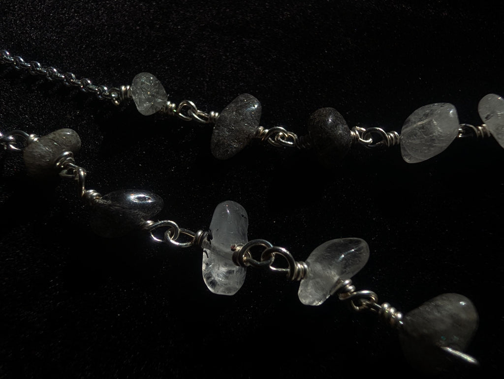 Protective clear quartz face chain