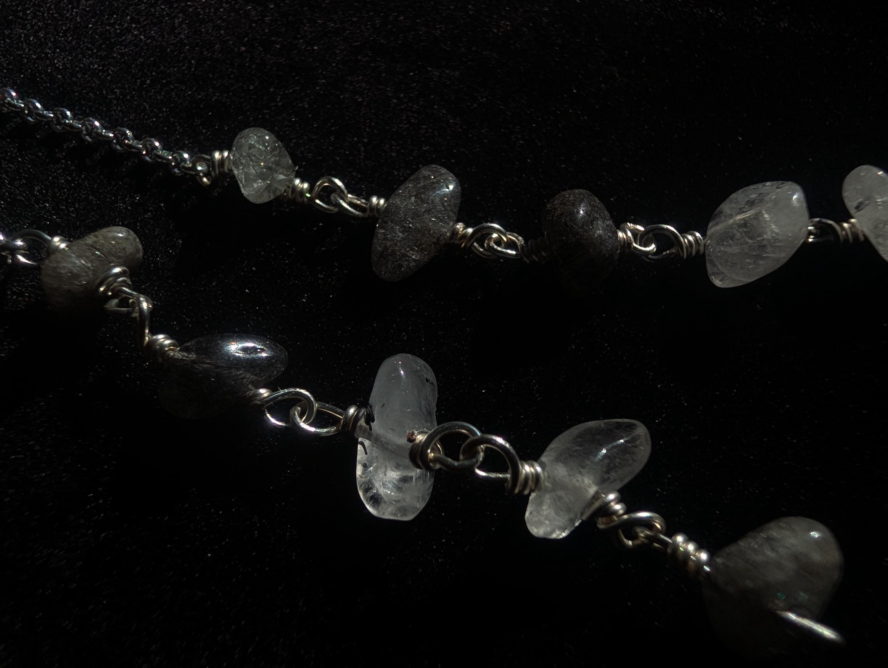 Protective clear quartz face chain