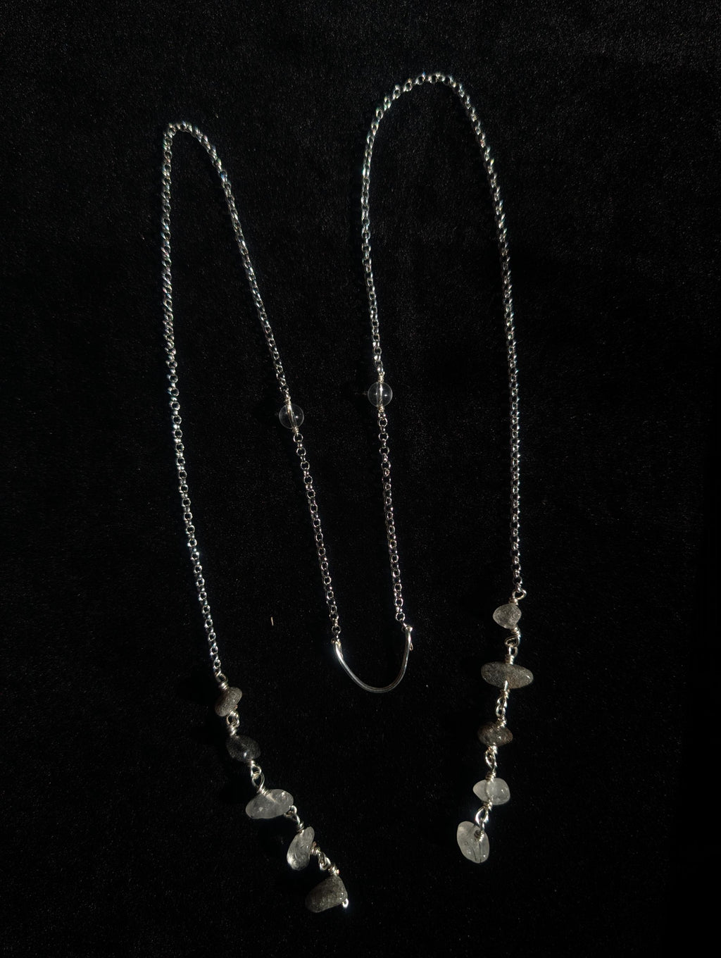 Protective clear quartz face chain