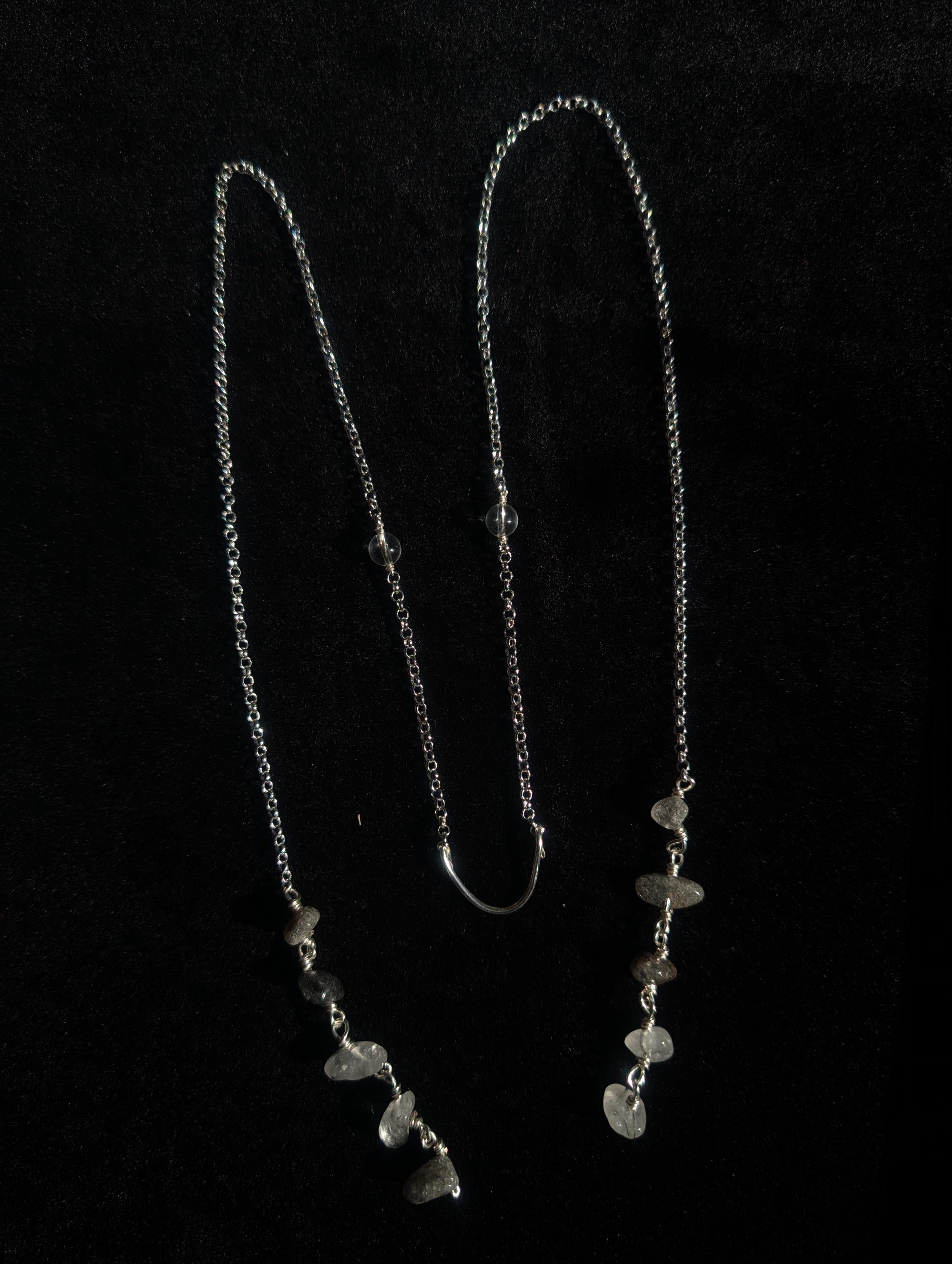 Protective clear quartz face chain