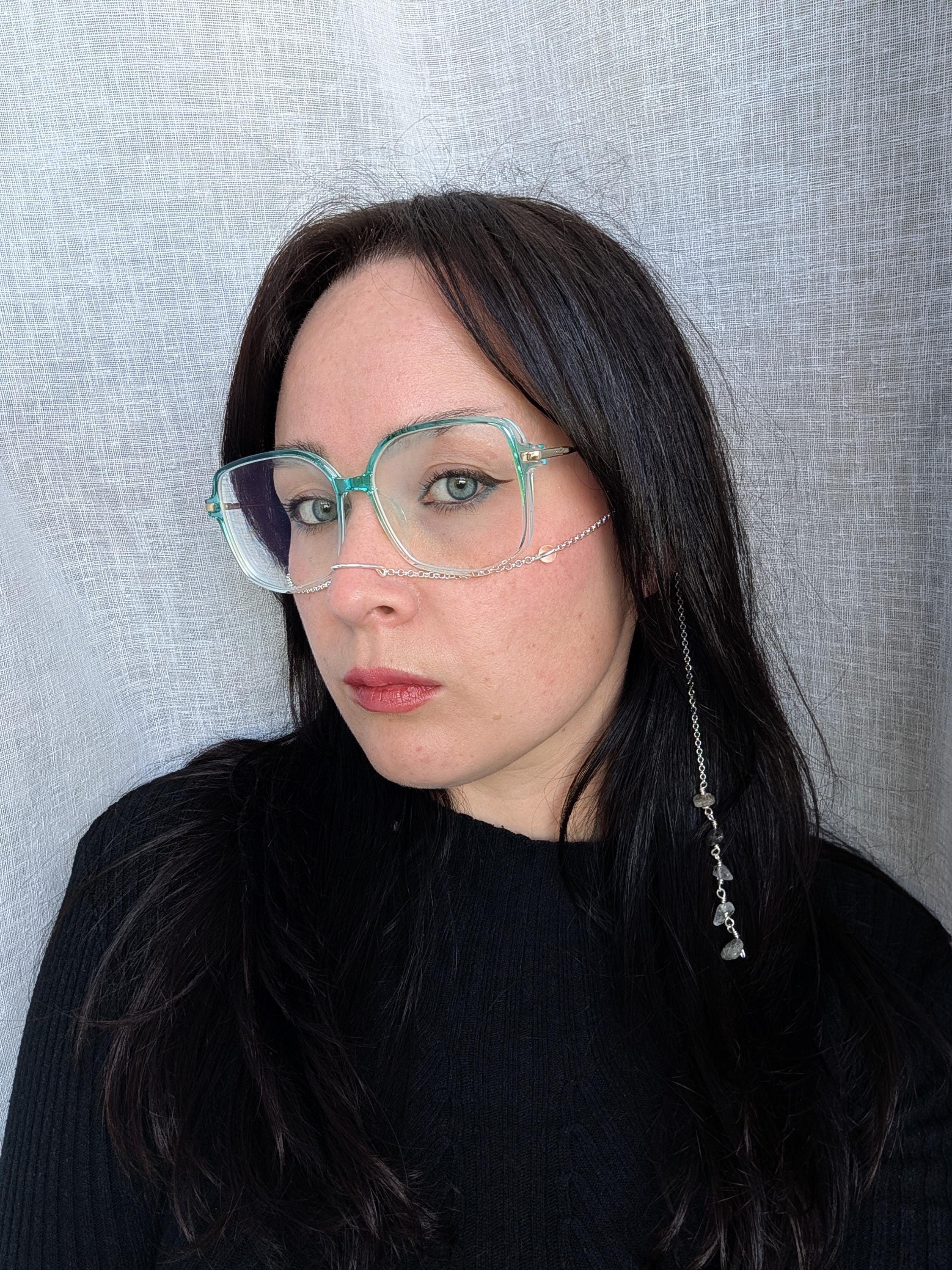 Protective clear quartz face chain