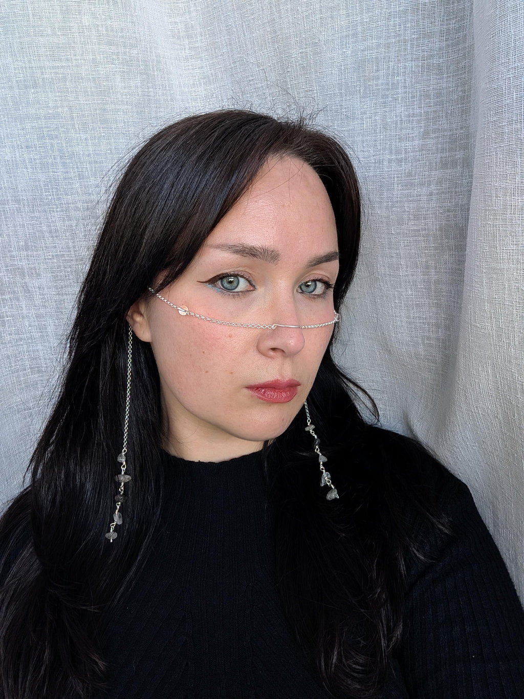 Protective clear quartz face chain