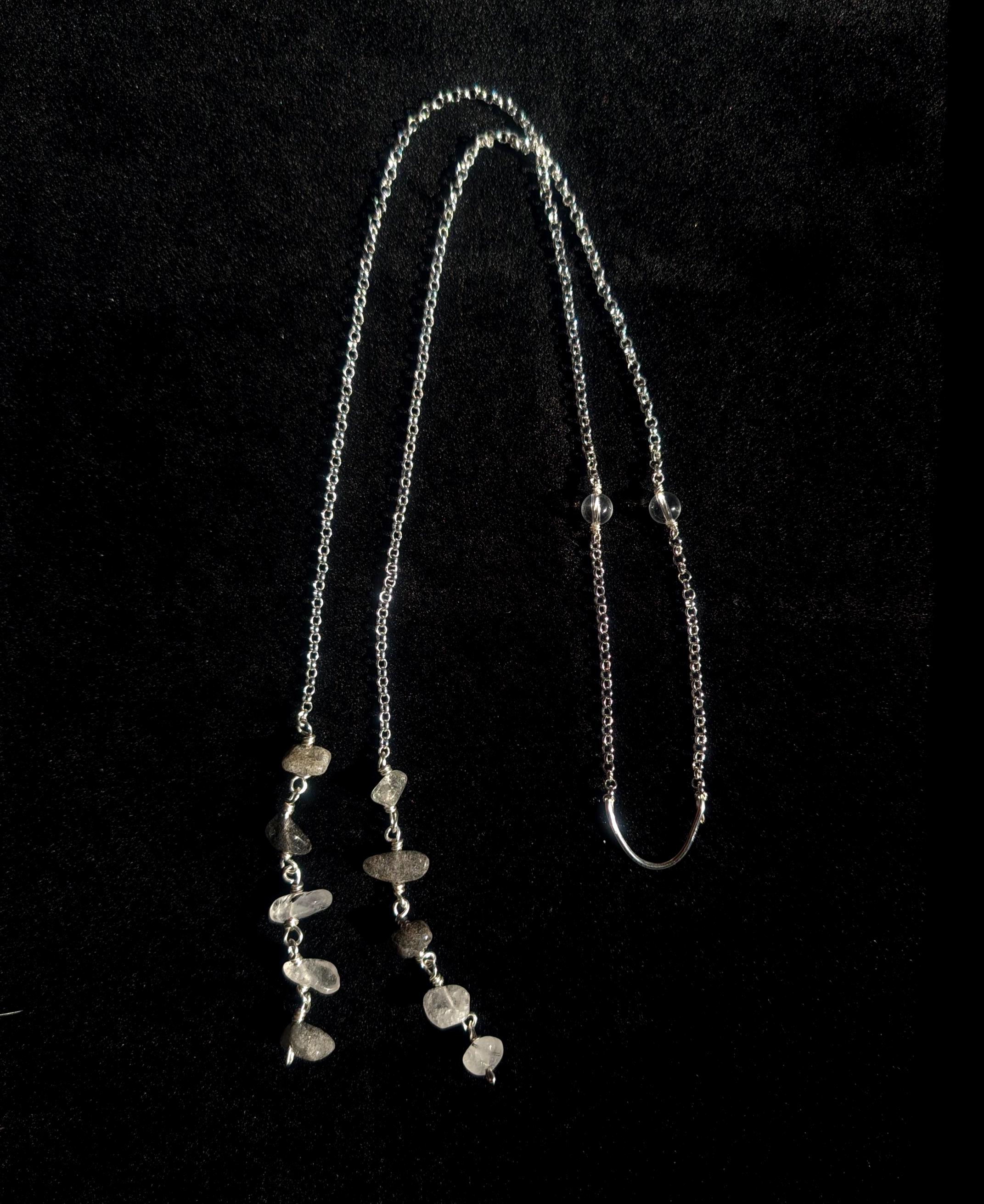 Protective clear quartz face chain