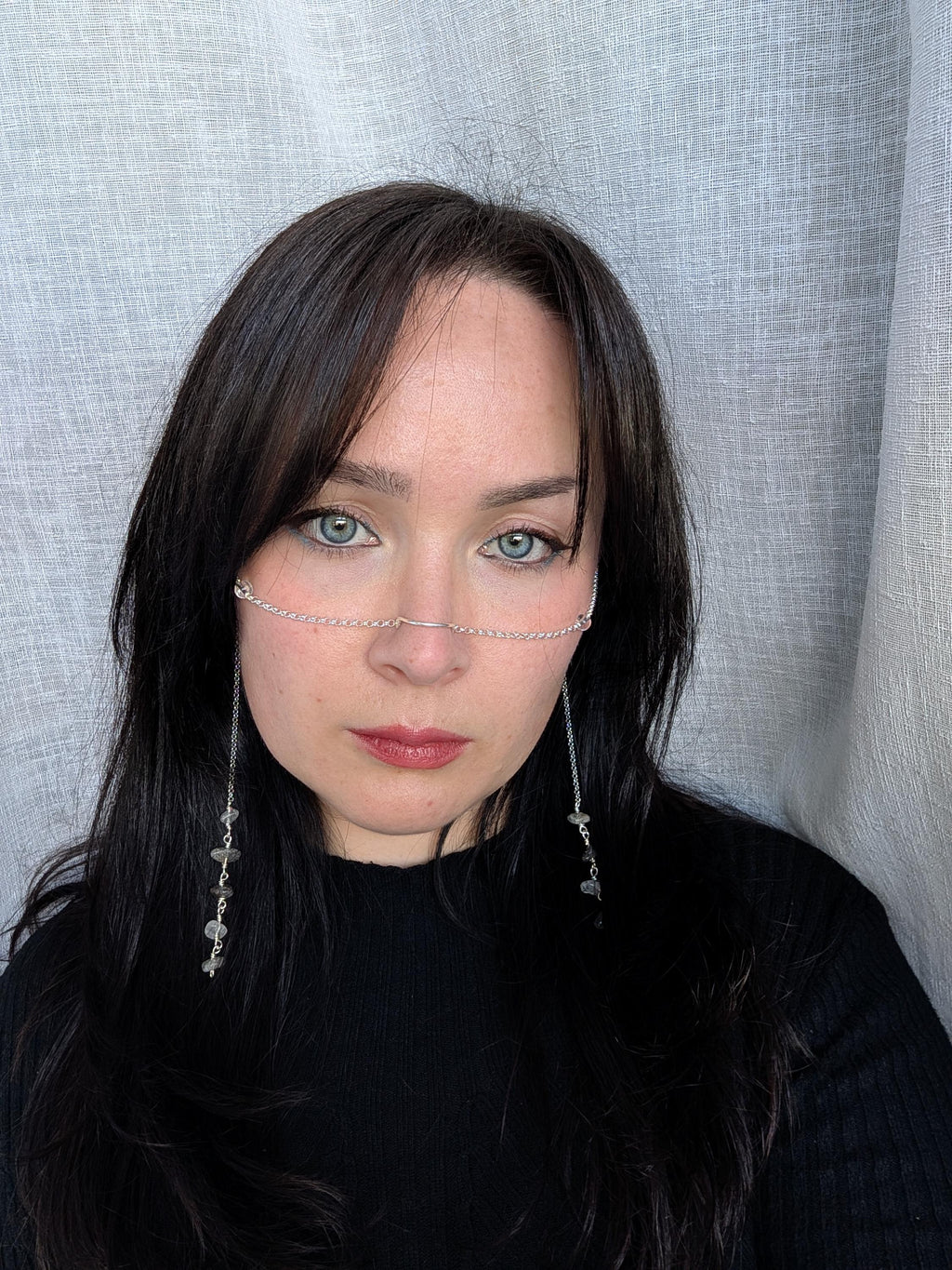 Protective clear quartz face chain