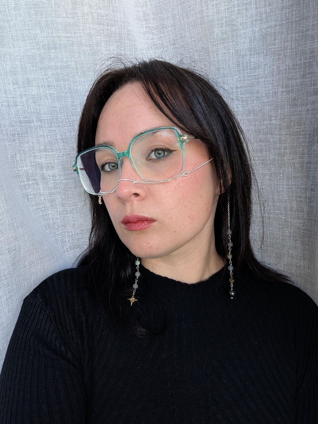 Asymmetrical celestial face chain
