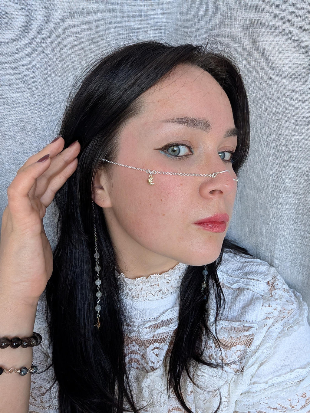 Asymmetrical celestial face chain