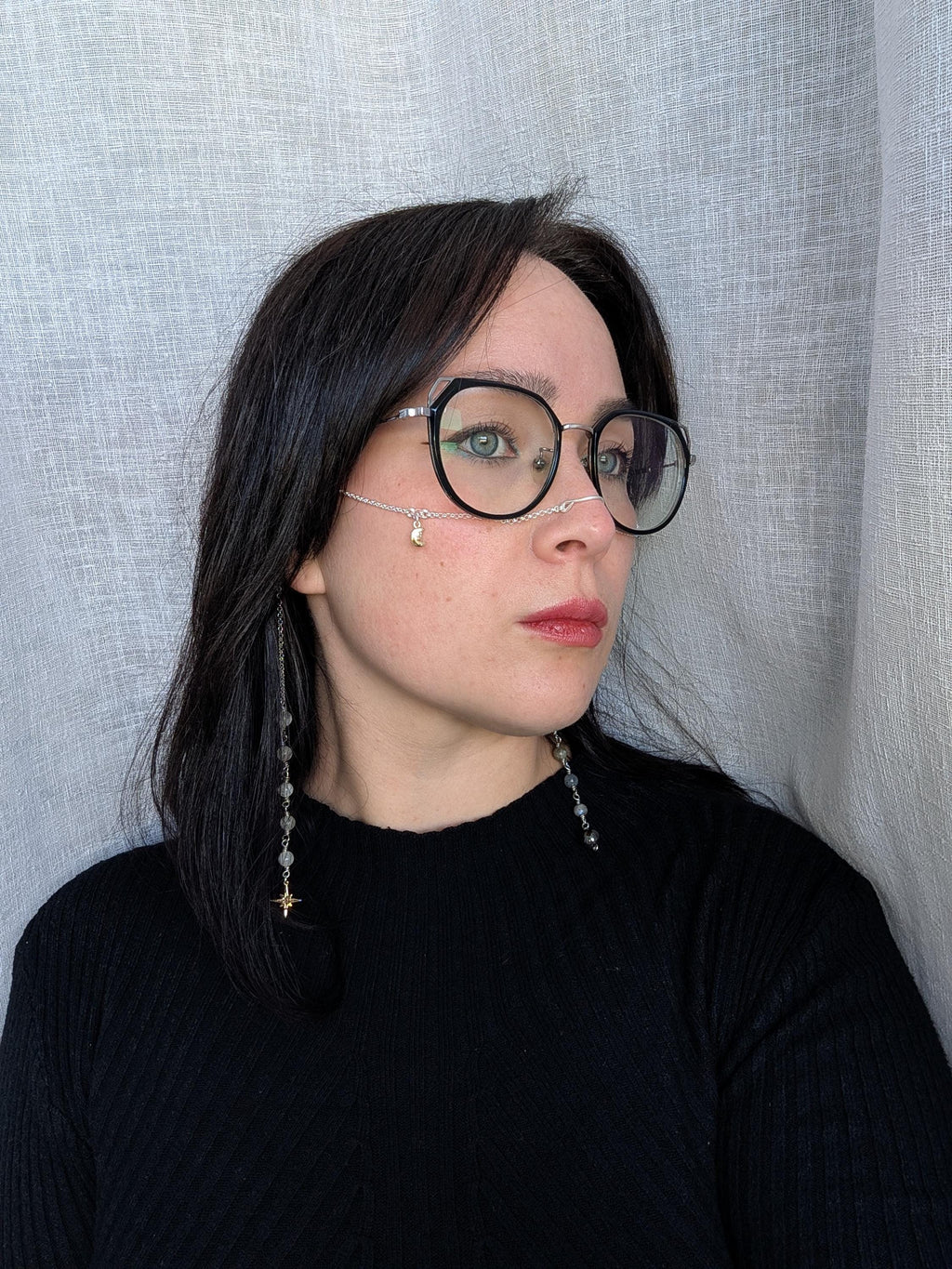 Asymmetrical celestial face chain