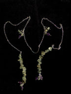 Prehnite amethyst face chain