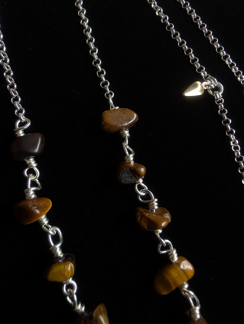 Celestial tiger eye face chain